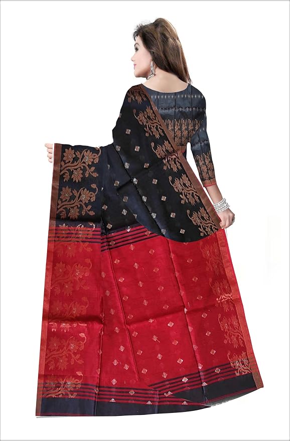 Pradip Fabrics Self Design Handloom Cotton Blend Saree