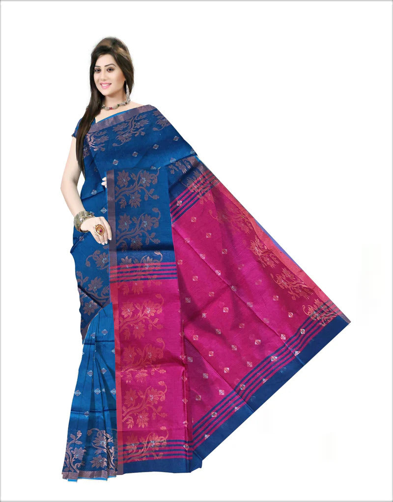 Pradip Fabrics Self Design Handloom Cotton Blend Saree