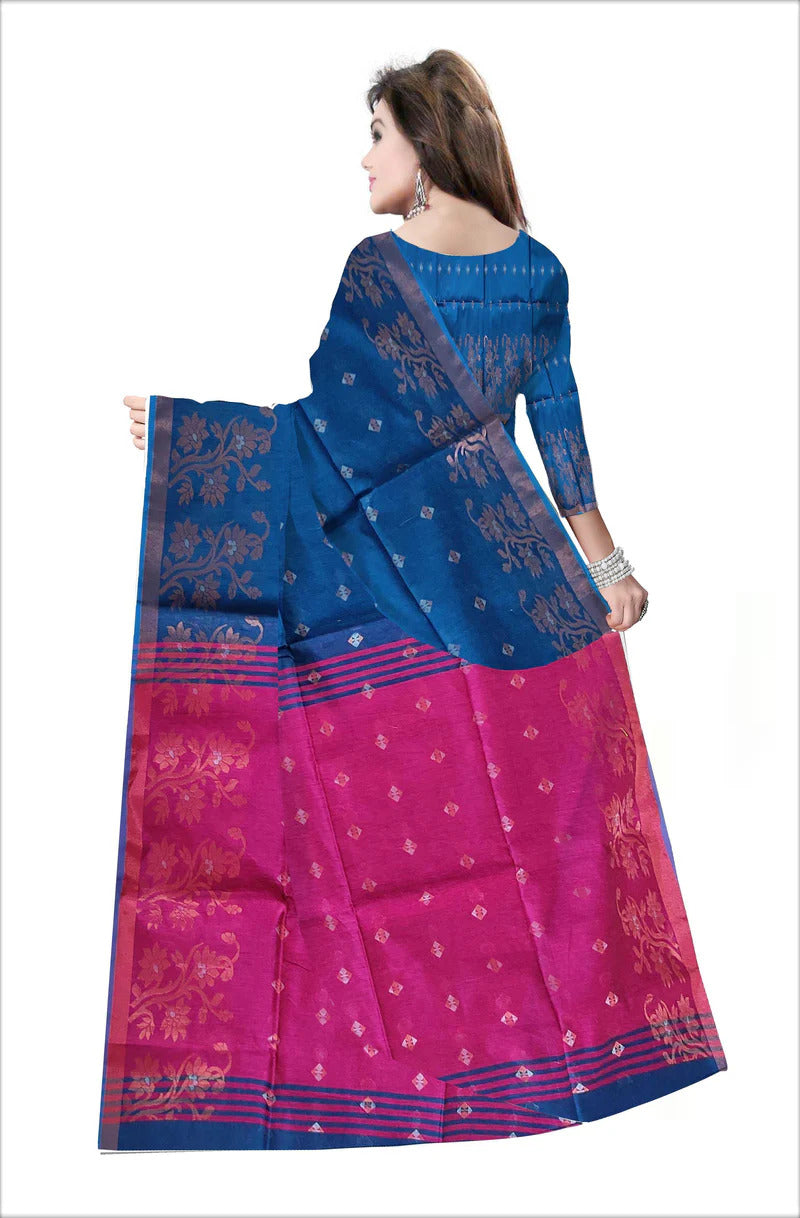 Pradip Fabrics Self Design Handloom Cotton Blend Saree