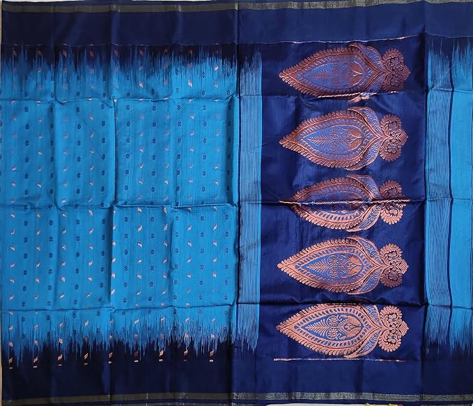 Pradip Fabrics Self Design Handloom Cotton Blend Saree