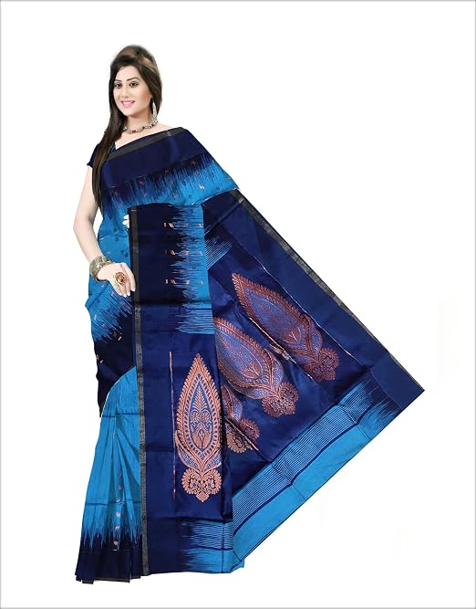 Pradip Fabrics Self Design Handloom Cotton Blend Saree