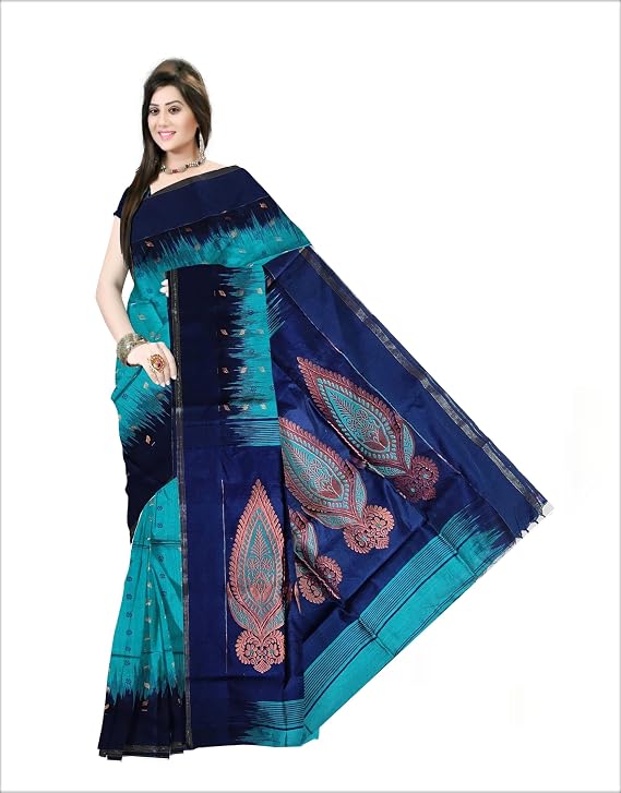 Pradip Fabrics Self Design Handloom Cotton Blend Saree
