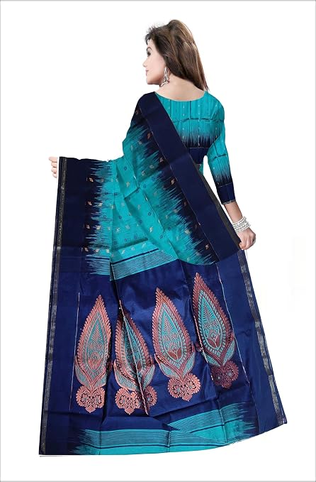 Pradip Fabrics Self Design Handloom Cotton Blend Saree