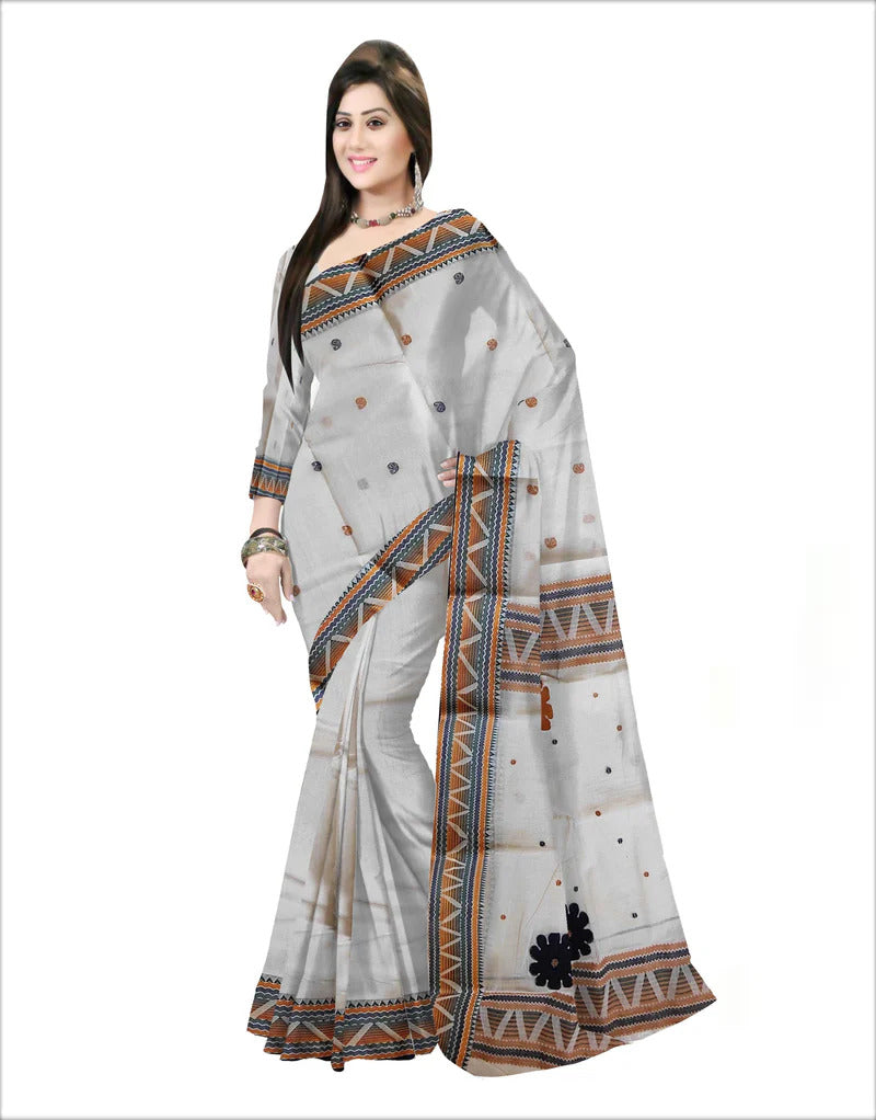 Pradip Fabrics Woven white Color Pure Tant cotton Saree