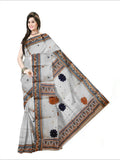 Pradip Fabrics Woven white Color Pure Tant cotton Saree