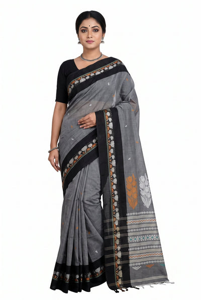 Pradip Fabrics Floral Print Handloom Pure Cotton Saree 