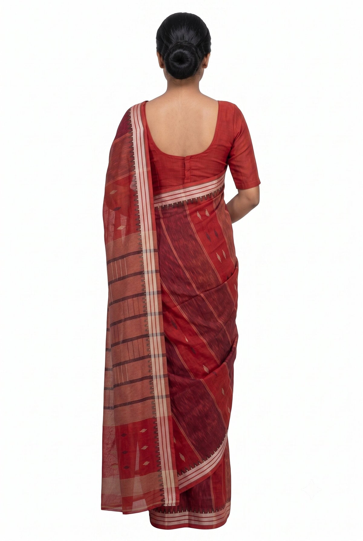Pradip Fabrics Ethnic Women's Tangail Tant Cotton Soft Multicolored Patterns Saree. (Light Green)