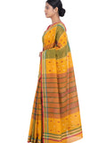 Pradip Fabrics Ethnic Women's Tangail Tant Cotton Soft Multicolored Patterns Saree. (Light Green)