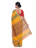 Pradip Fabrics Ethnic Women's Tangail Tant Cotton Soft Multicolored Patterns Saree. (Light Green)
