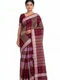 Pradip Fabrics Ethnic Women's Tangail Tant Cotton Soft Multicolored Patterns Saree. (Light Green)