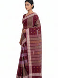 Pradip Fabrics Ethnic Women's Tangail Tant Cotton Soft Multicolored Patterns Saree. (Light Green)