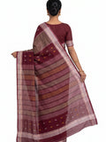 Pradip Fabrics Ethnic Women's Tangail Tant Cotton Soft Multicolored Patterns Saree. (Light Green)
