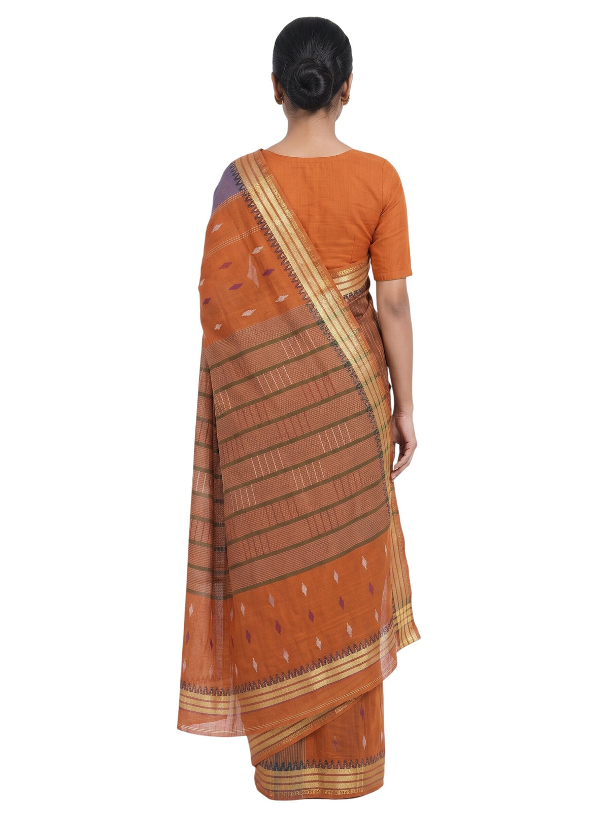 Pradip Fabrics Ethnic Women's Tangail Tant Cotton Soft Multicolored Patterns Saree. (Light Green)