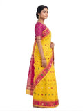 Pradip Fabrics Women's Handwoven Jamdani Saree with All-Over Floral Motifs
