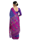 Pradip Fabrics Women's Handwoven Jamdani Saree with All-Over Floral Motifs