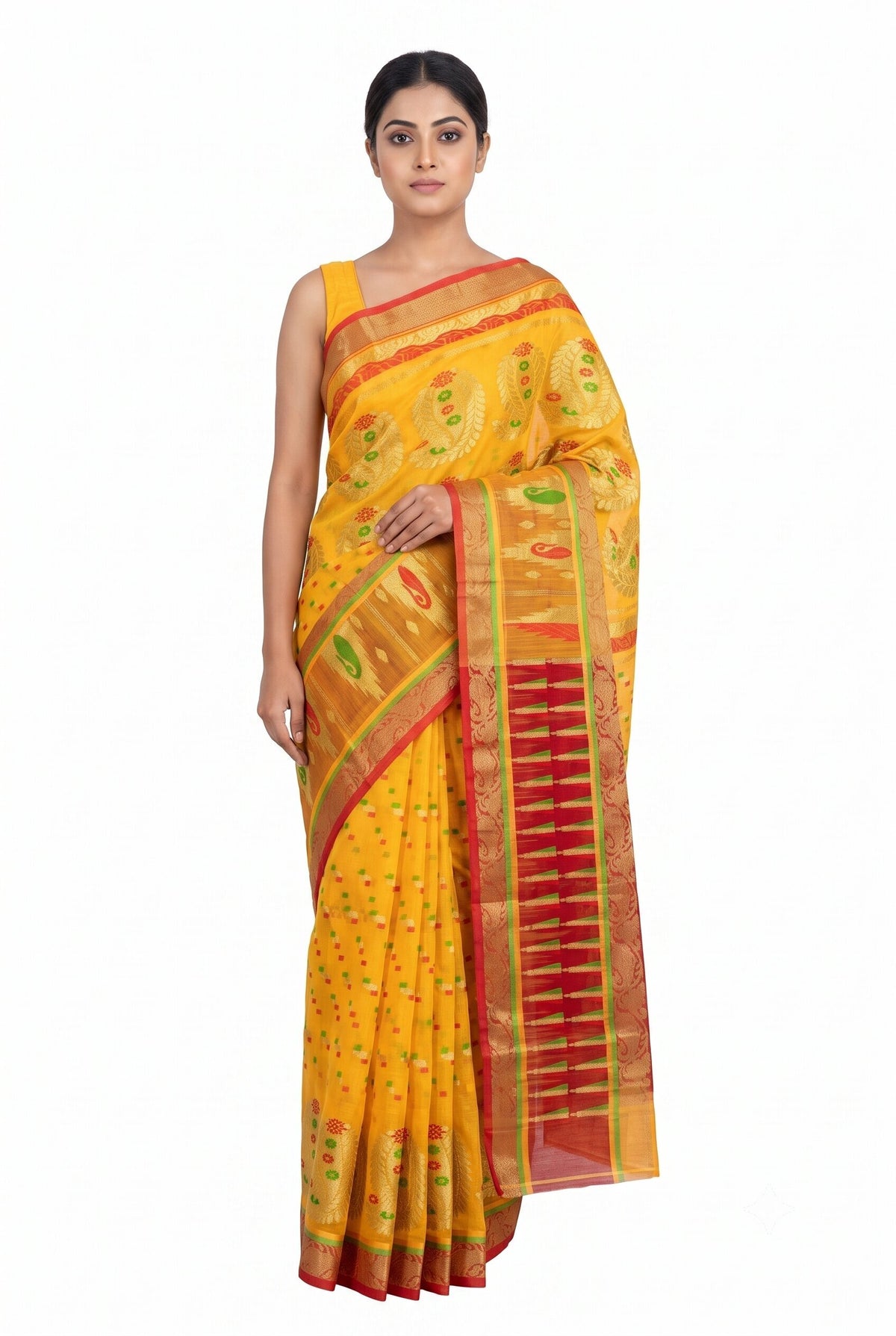 Pradip Fabrics Ethnic Women's Tant Jamdani Saree