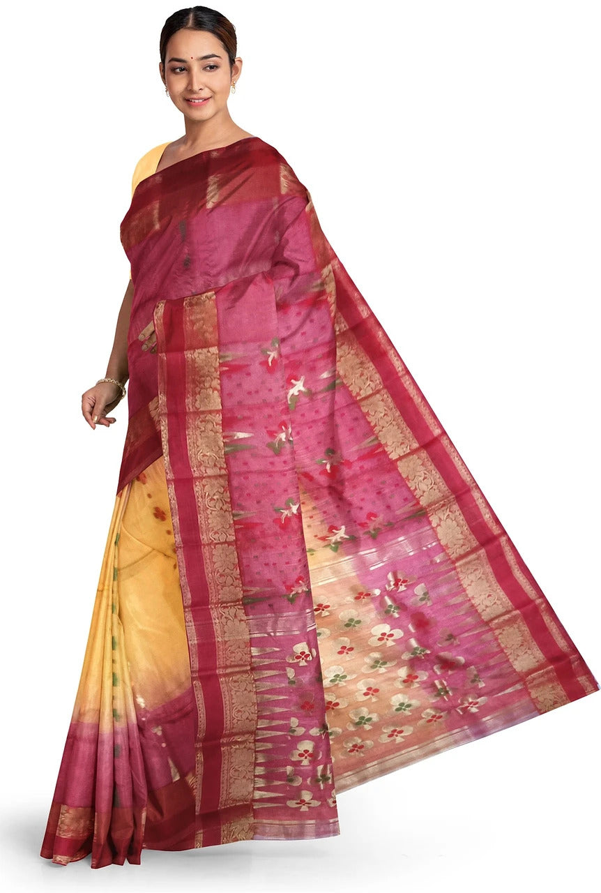 Pradip Fabrics Ethnic Women's Tant Baluchuri Bengal Handloom Saree