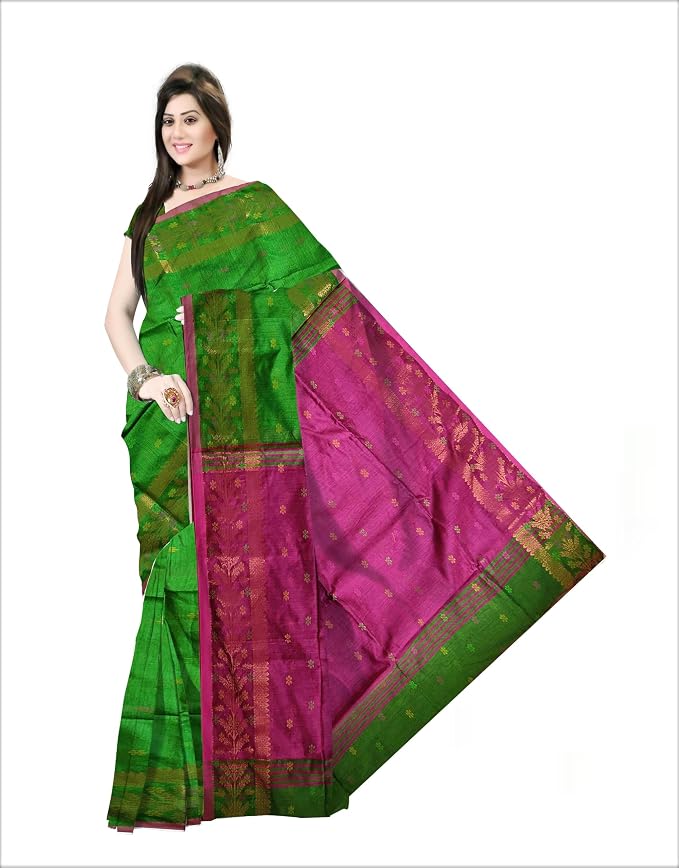 Pradip Fabrics Self Design Handloom Cotton Blend Saree (Maroon)