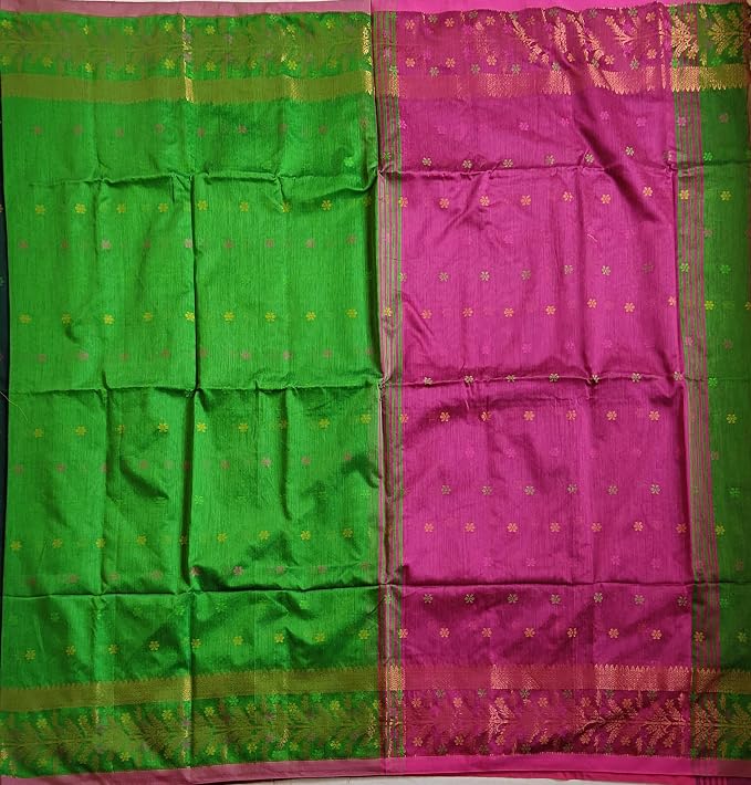 Pradip Fabrics Self Design Handloom Cotton Blend Saree (Maroon)