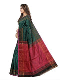 Pradip Fabrics Self Design Handloom Cotton Blend Saree (Maroon)