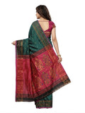 Pradip Fabrics Self Design Handloom Cotton Blend Saree (Maroon)