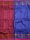 Pradip Fabrics Self Design Handloom Cotton Blend Saree (Maroon)