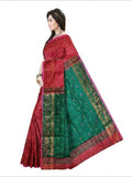 Pradip Fabrics Self Design Handloom Cotton Blend Saree (Maroon)