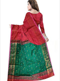 Pradip Fabrics Self Design Handloom Cotton Blend Saree (Maroon)