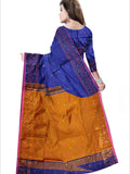 Pradip Fabrics Self Design Handloom Cotton Blend Saree (Maroon)