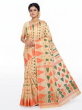 Pradip Fabrics Printed Jamdani Cotton Silk Saree