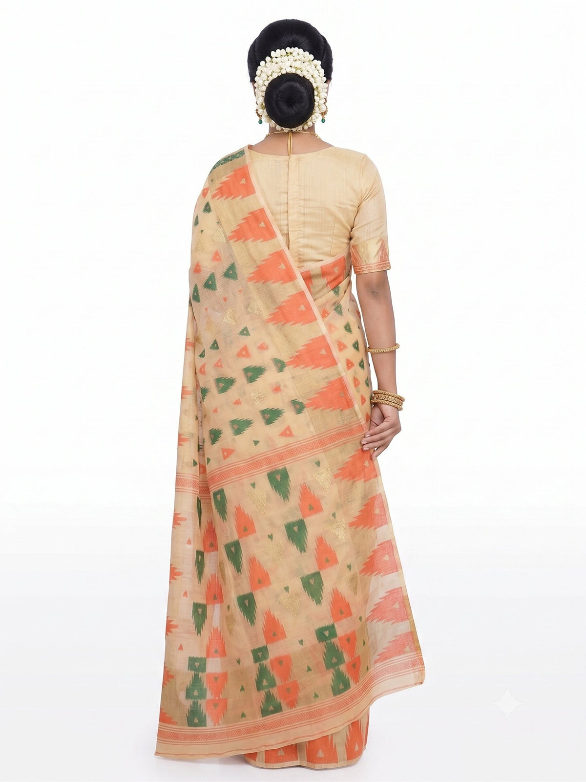 Pradip Fabrics Printed Jamdani Cotton Silk Saree