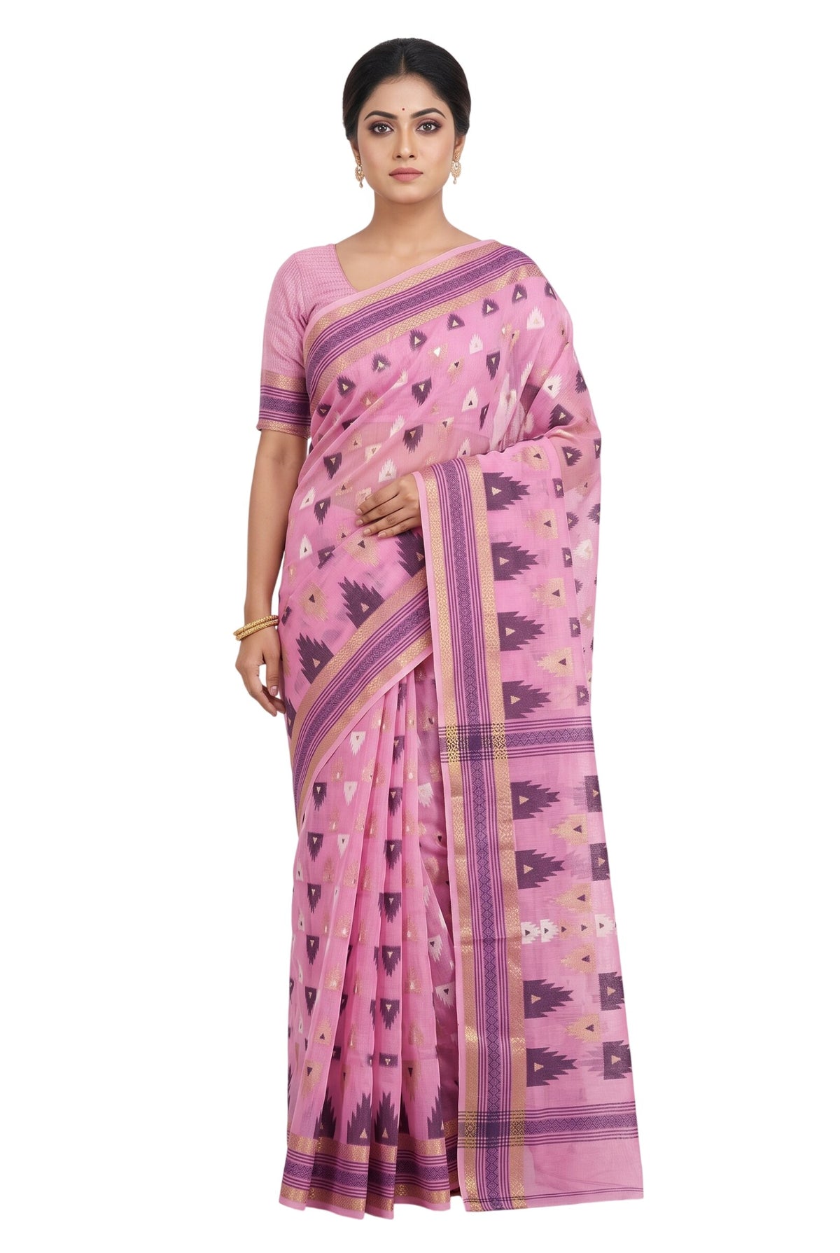Pradip Fabrics Printed Jamdani Cotton Silk Saree