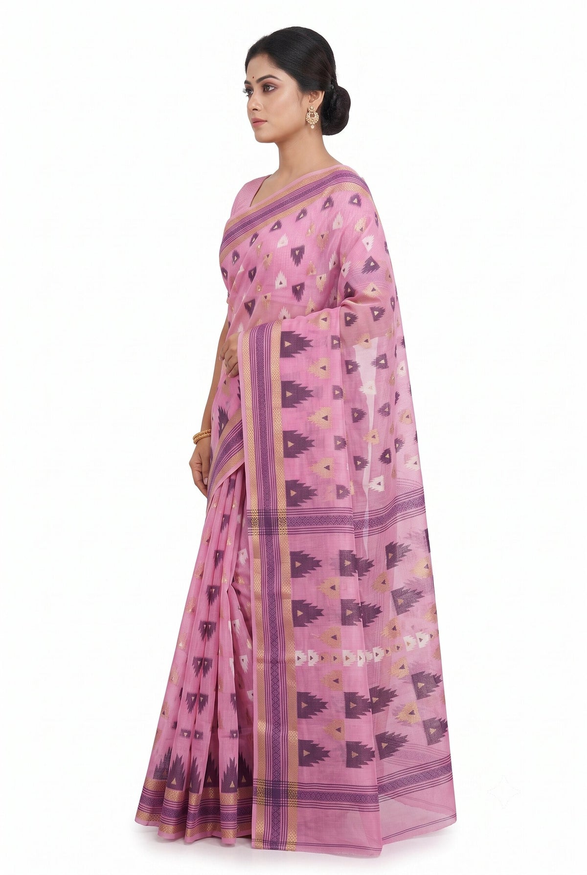 Pradip Fabrics Printed Jamdani Cotton Silk Saree
