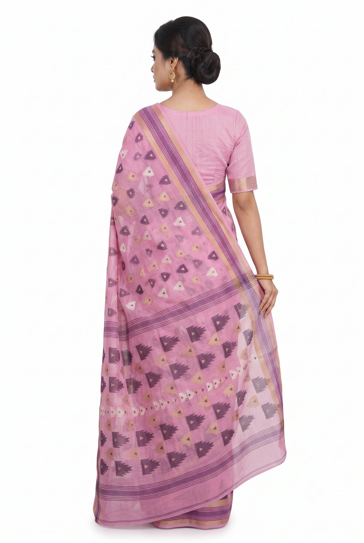 Pradip Fabrics Printed Jamdani Cotton Silk Saree
