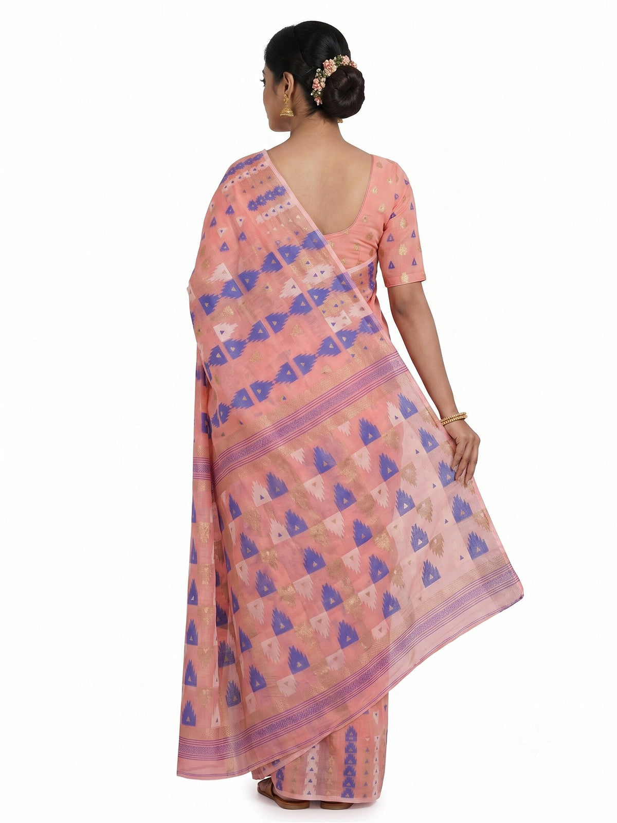 Pradip Fabrics Printed Jamdani Cotton Silk Saree