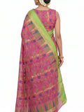 Pradip Fabrics Woven, Printed Tant Silk Blend Saree (Green)