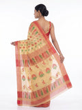 Pradip Fabrics Woven, Printed Tant Silk Blend Saree (Green)