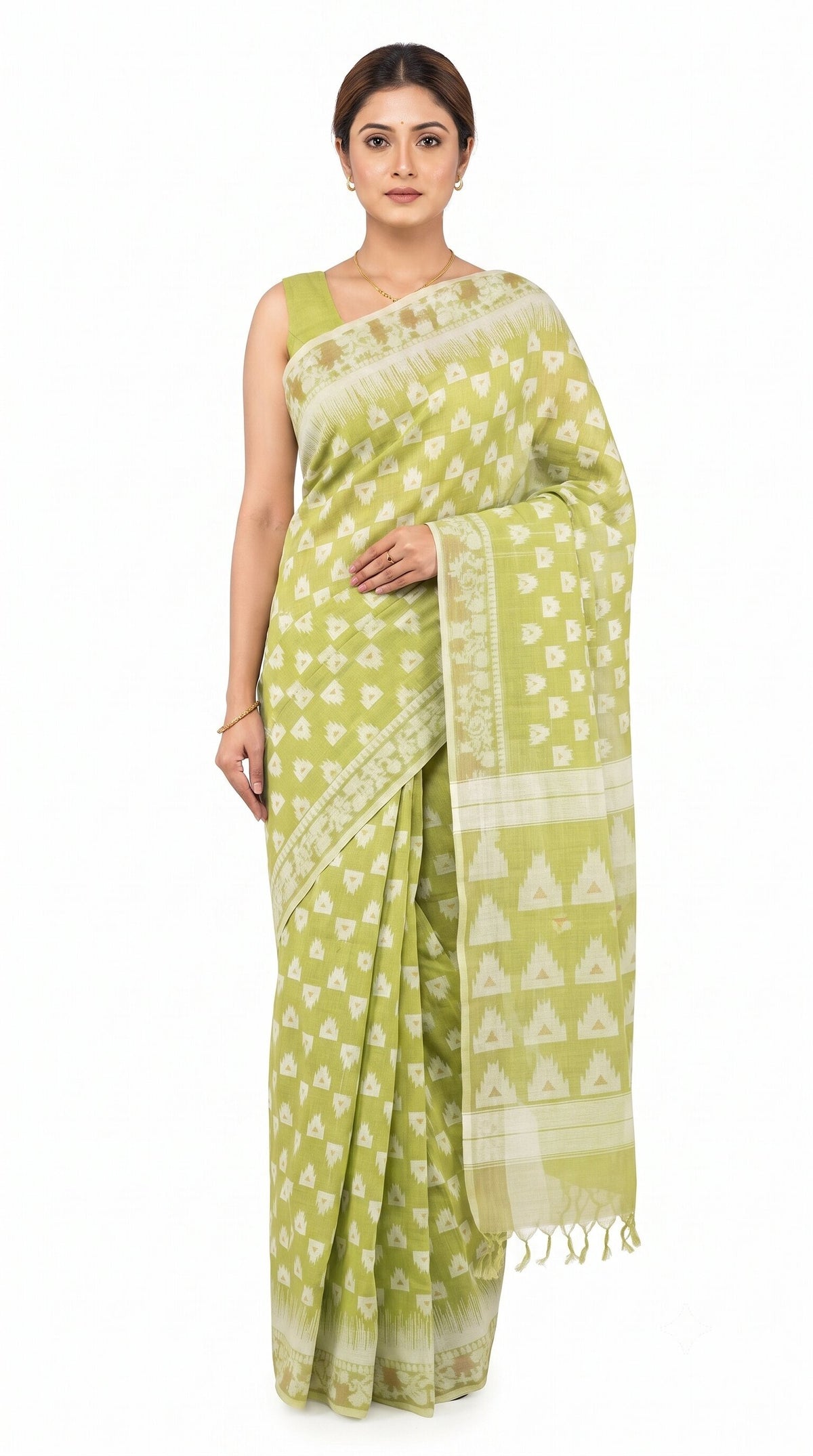 Pradip Fabrics Printed Jamdani Cotton Silk Saree