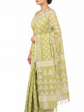 Pradip Fabrics Printed Jamdani Cotton Silk Saree