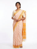 Pradip Fabrics Women's Printed Cotton Blend Saree ( Red )