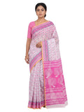 Pradip Fabrics Women's Printed Cotton Blend Saree ( Red )