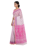Pradip Fabrics Women's Printed Cotton Blend Saree ( Red )