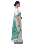 Pradip Fabrics Women's Printed Cotton Blend Saree ( Red )