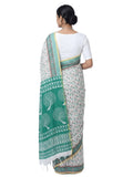 Pradip Fabrics Women's Printed Cotton Blend Saree ( Red )