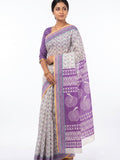 Pradip Fabrics Women's Printed Cotton Blend Saree ( Red )