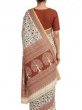 Pradip Fabrics Women's Printed Cotton Blend Saree ( Red )