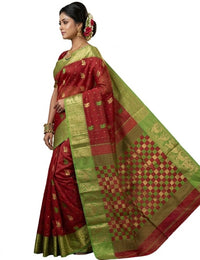Pradip Fabrics Ethnic Women's Sat Khela Allover Tant Silk Saree 