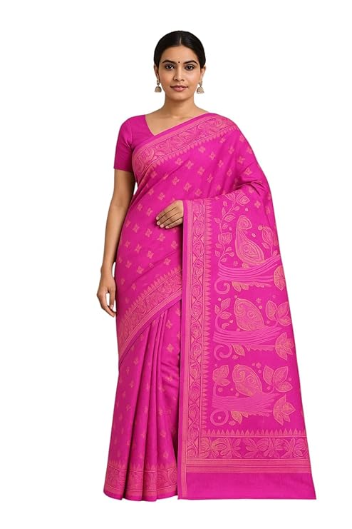 Pradip Fabrics Self Design Jamdani Cotton Silk Saree