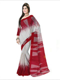 Pradip Fabrics Woven Soft Handloom Red & white Color Saree