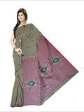 Pradip Fabrics Woven Soft Handloom pure cotton Olive Green  Color Saree